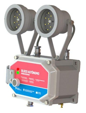 BLOCO DE EMERGENCIA 2 FAROIS A PROVA DE EXPLOSÃO